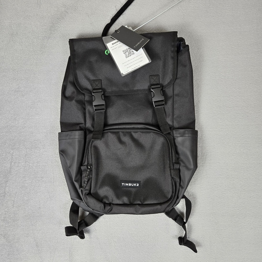 Timbuk2 City Compass Flap Backpack‎ Black Nylon Hiker Day Pack NWT